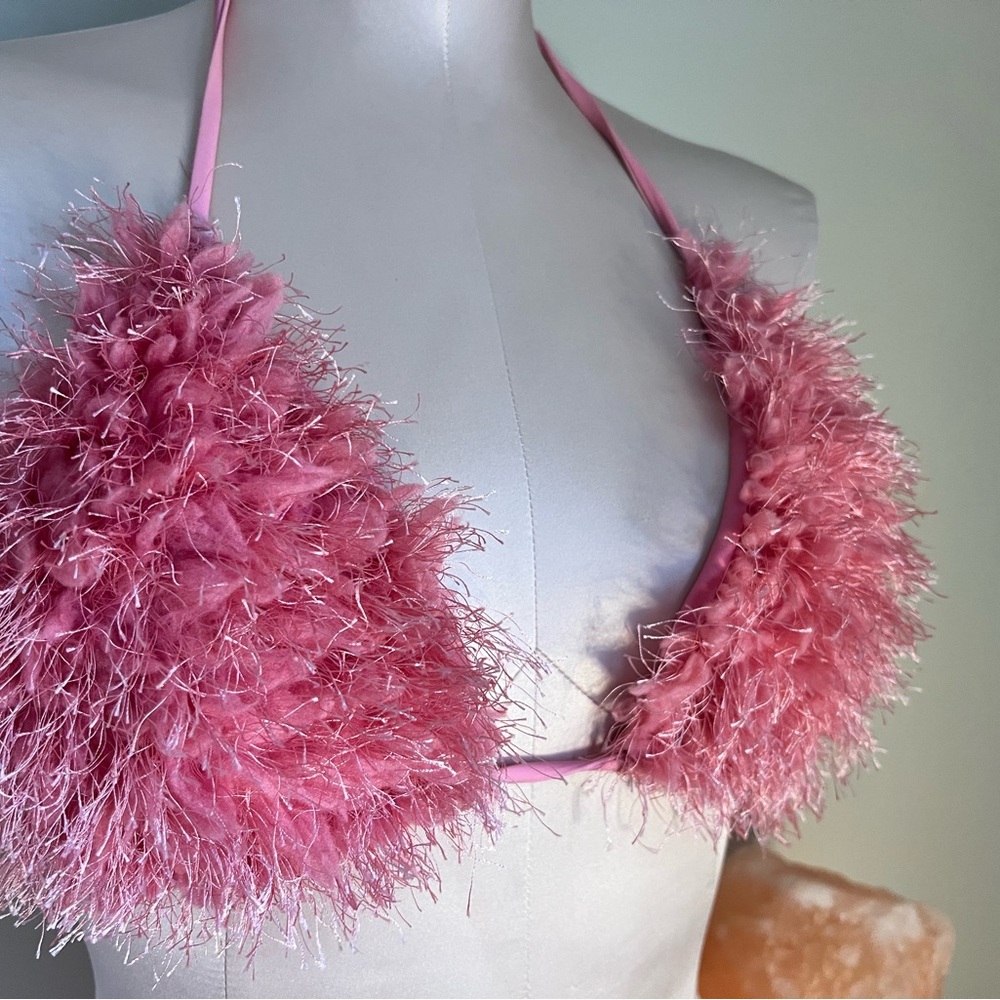 Pink Feathered Bralette